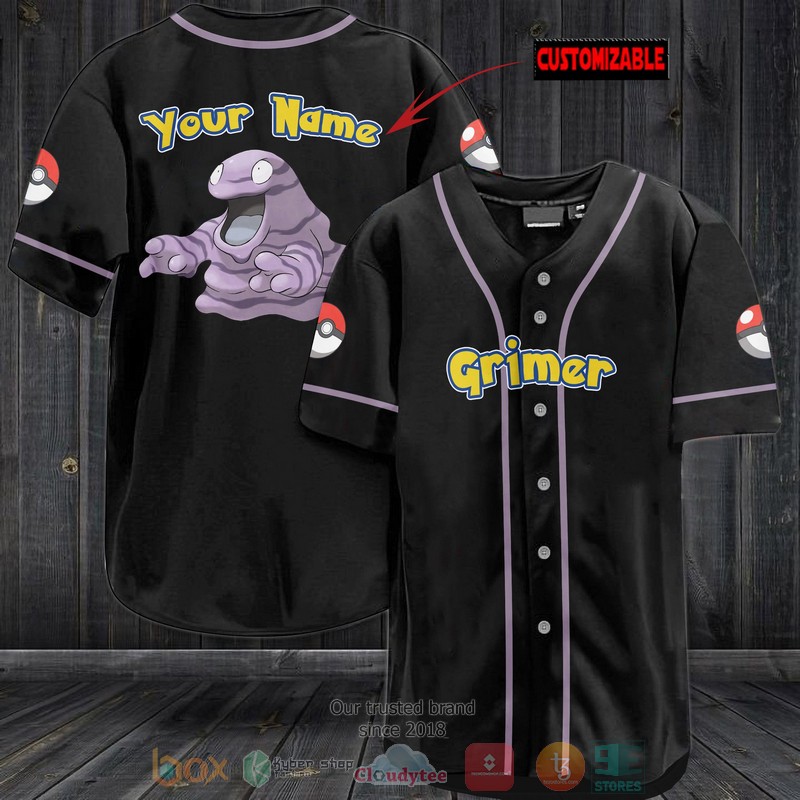 Personalized Pokemon Grimer Baseball Jersey