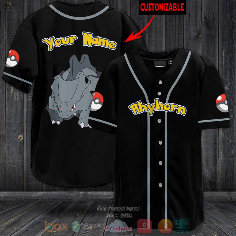 Personalized Pokemon Rhyhorn custom Baseball Jersey