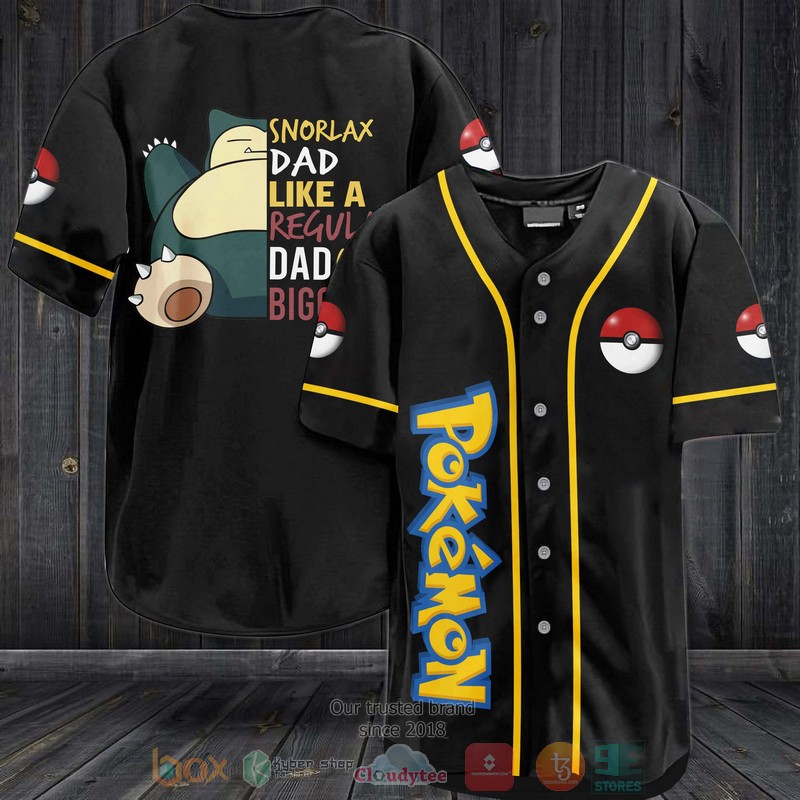 Pokemon Snolax Dad like as regular Dad only bigger Baseball Jersey