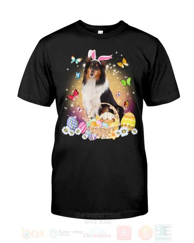 Rough Collie Easter Bunny Butterfly 2D Hoodie Shirt