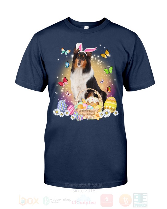 Rough Collie Easter Bunny Butterfly 2D Hoodie Shirt 1