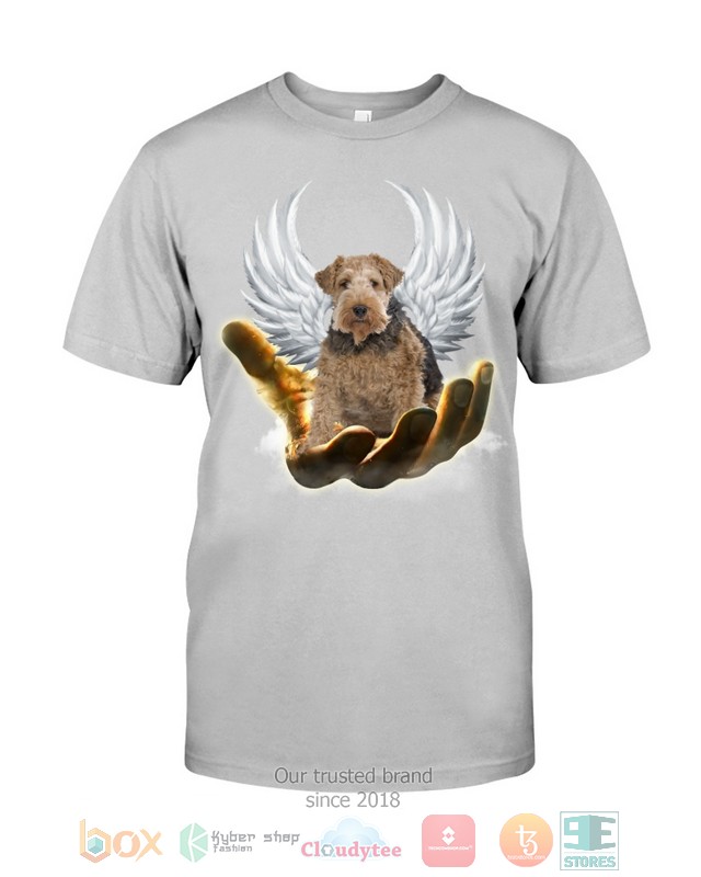 Tan Wire Fox Terrier Golden Hand Heaven Wings 2D shirt hoodie