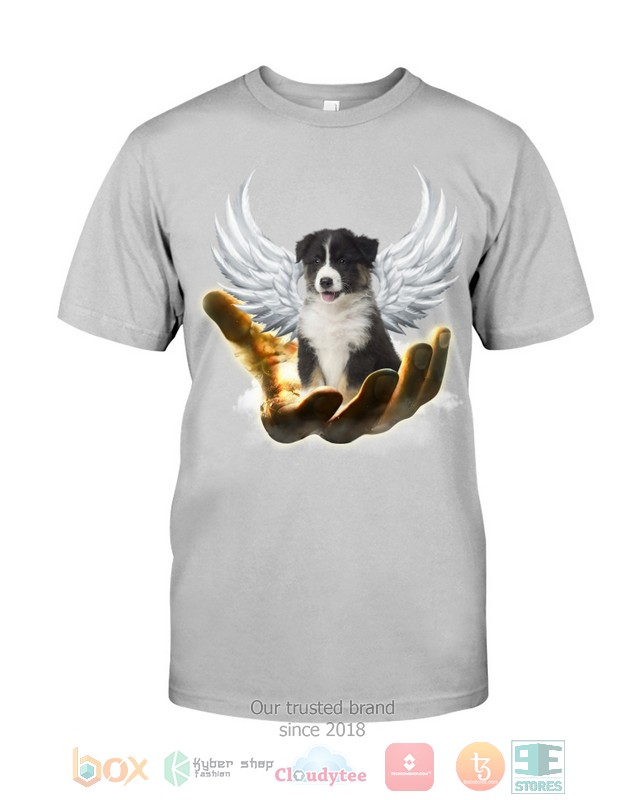 Tricolor Australian Shepherd Golden Hand Heaven Wings 2D shirt hoodie