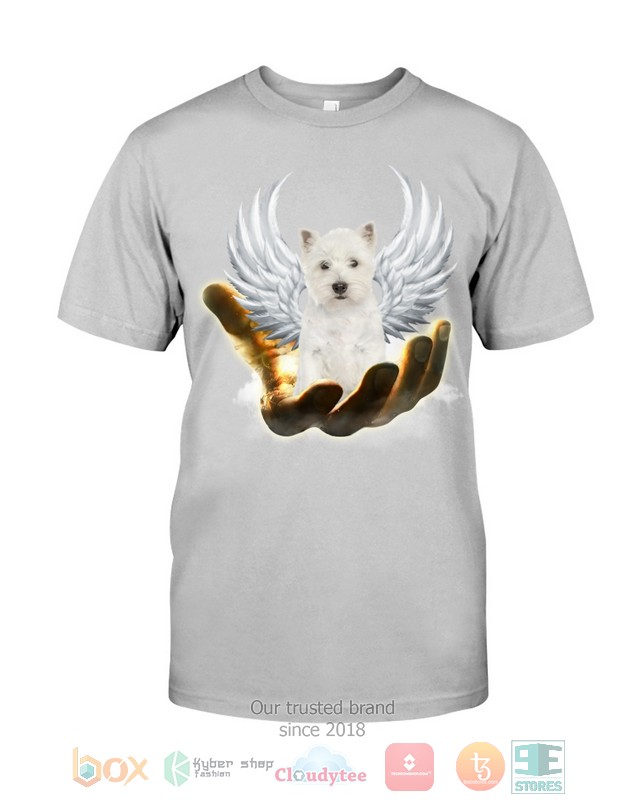 West Highland White Terrier Golden Hand Heaven Wings 2D shirt hoodie