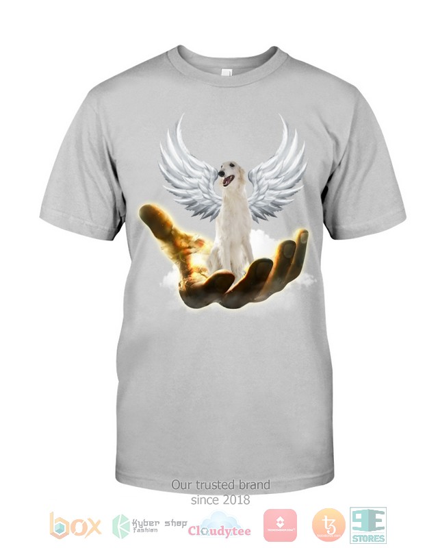 White Borzoi Golden Hand Heaven Wings 2D shirt hoodie