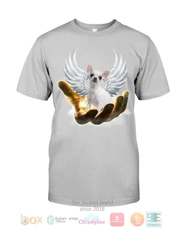 White Chihuahua Golden Hand Heaven Wings 2D shirt hoodie