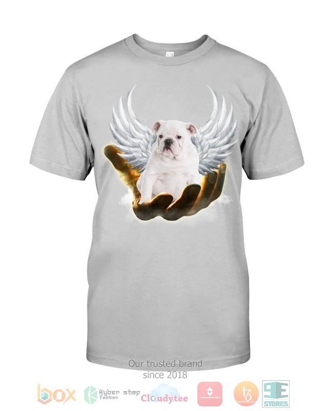White English Bulldog Golden Hand Heaven Wings 2D shirt hoodie