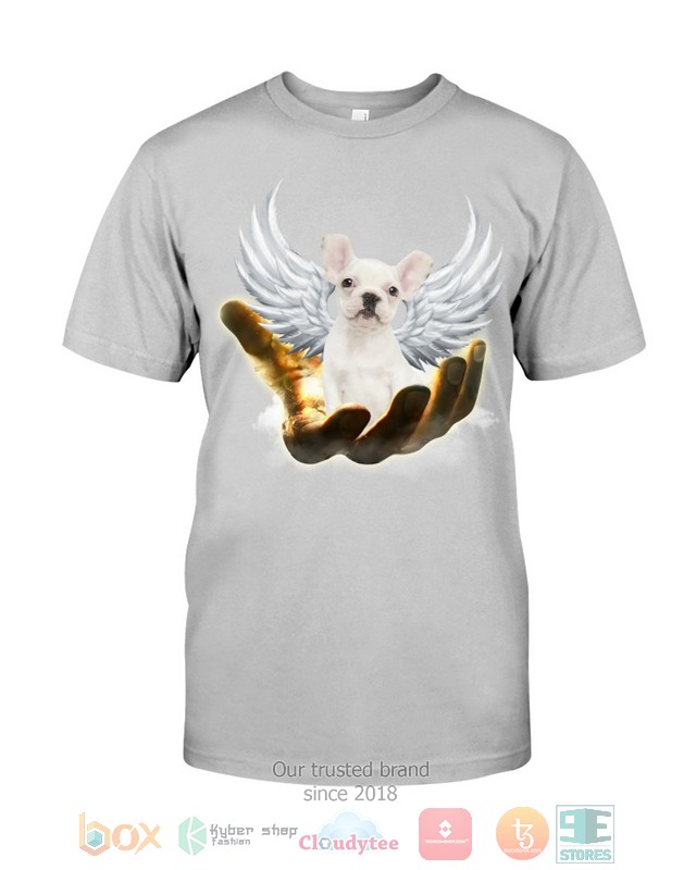 White French Bulldog Golden Hand Heaven Wings 2D shirt hoodie