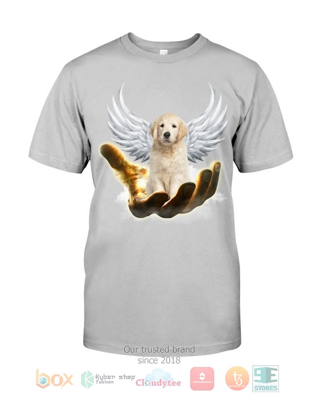 White Golden Retriever Golden Hand Heaven Wings 2D shirt hoodie
