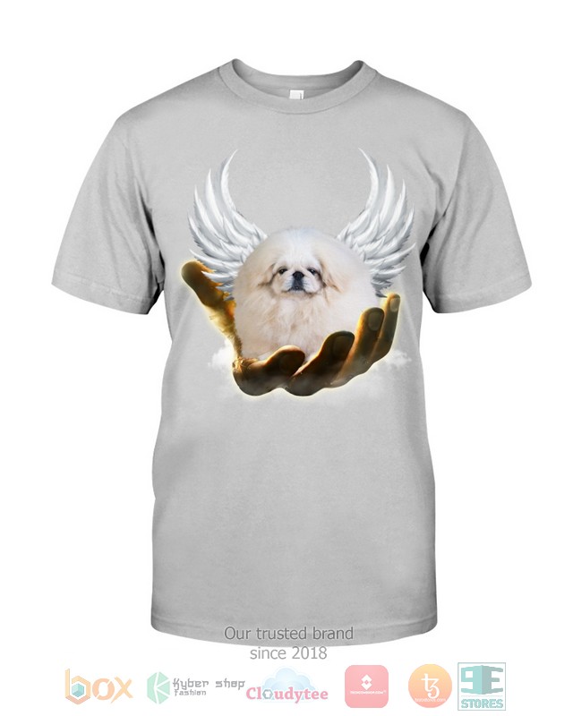 White Pekingese Golden Hand Heaven Wings 2D shirt hoodie
