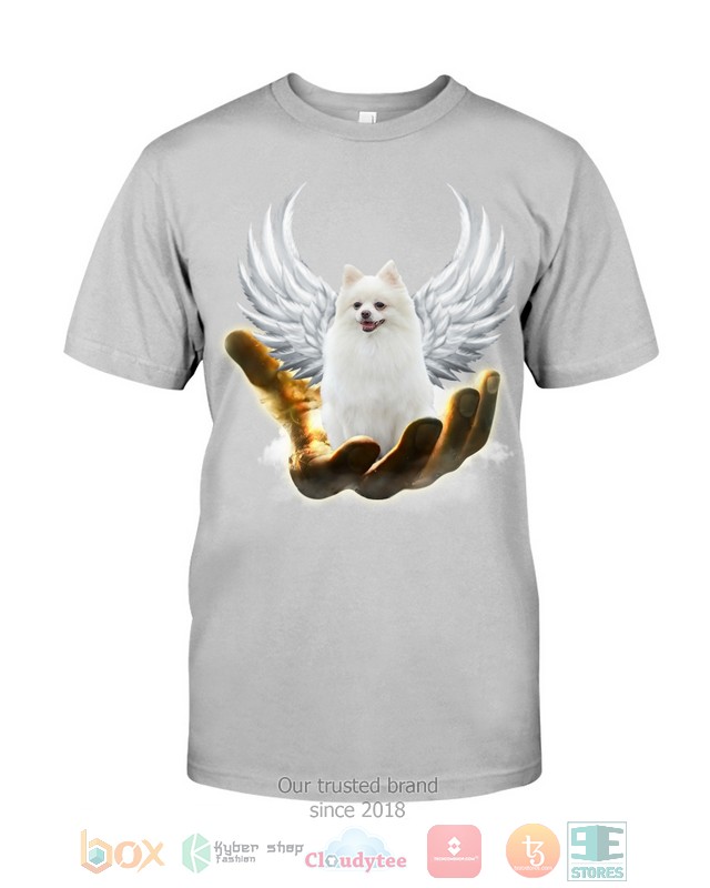 White Pomeranian Golden Hand Heaven Wings 2D shirt hoodie