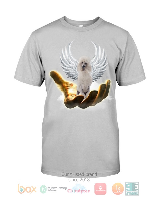 White Standard Poodle Golden Hand Heaven Wings 2D shirt hoodie