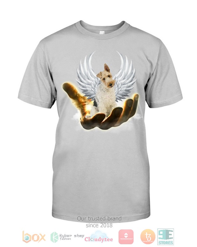 Wire Fox Terrier Golden Hand Heaven Wings 2D shirt hoodie