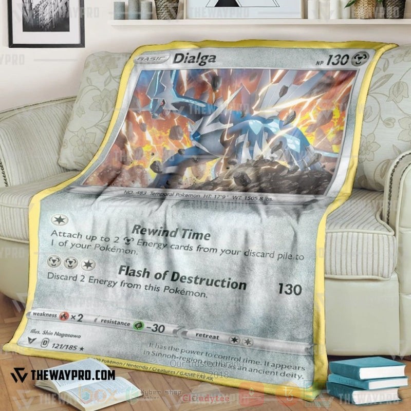 Anime Pokemon Dialga Vivid Voltage Blanket
