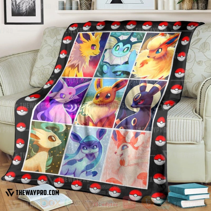 Anime Pokemon Eevee Evolution Blanket