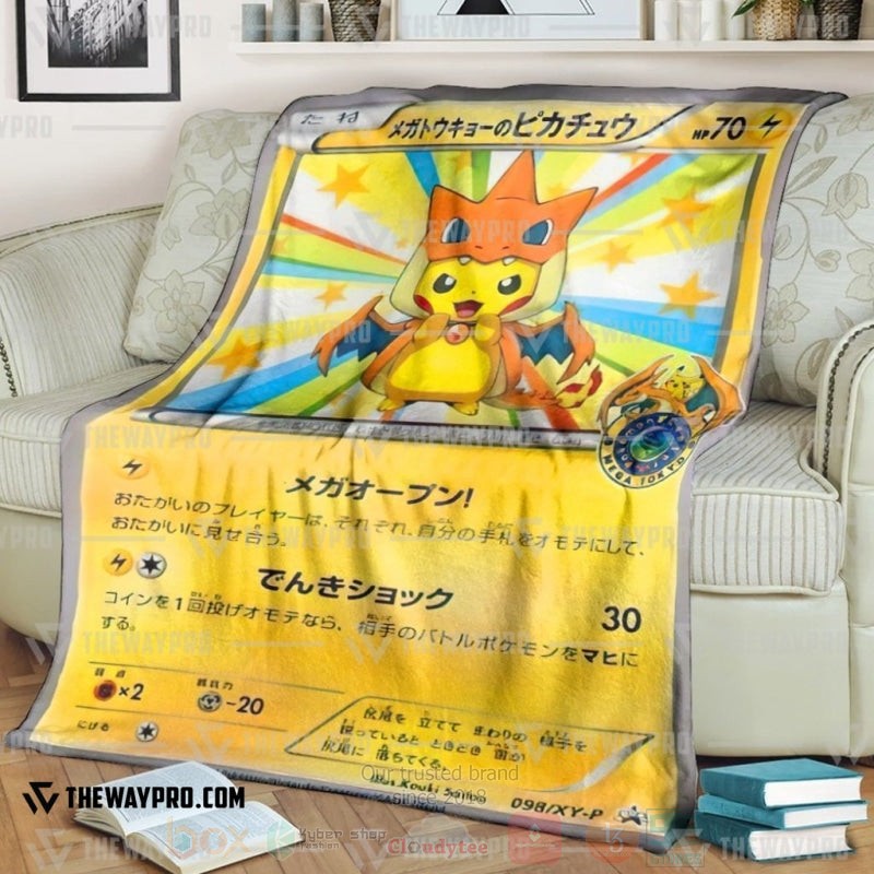 Anime Pokemon Mega Toky Pikachu Blanket