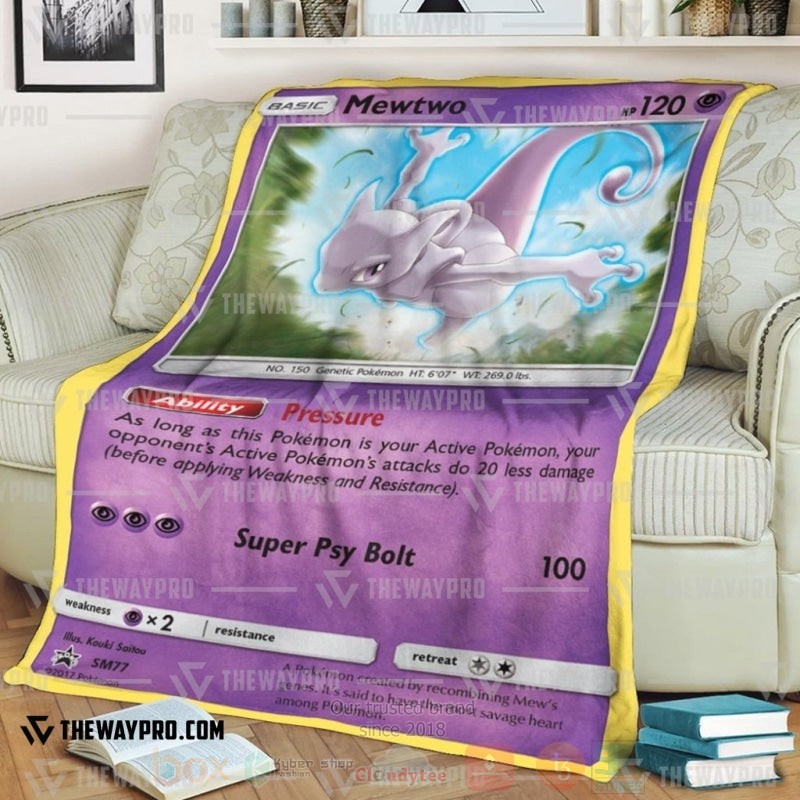 Anime Pokemon Mewtwo Psychic Blanket