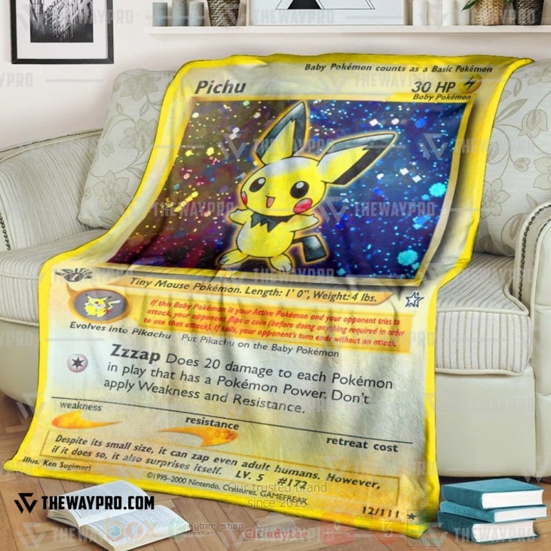 Anime Pokemon Pichu Blanket