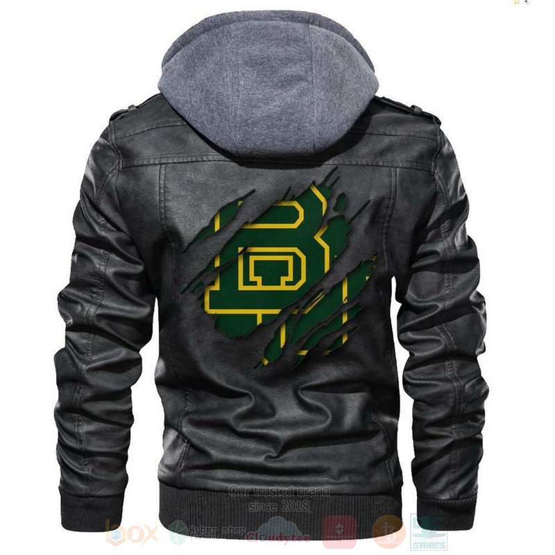 Baylor Bears NCAA Black Motorcycle Leather Jacket