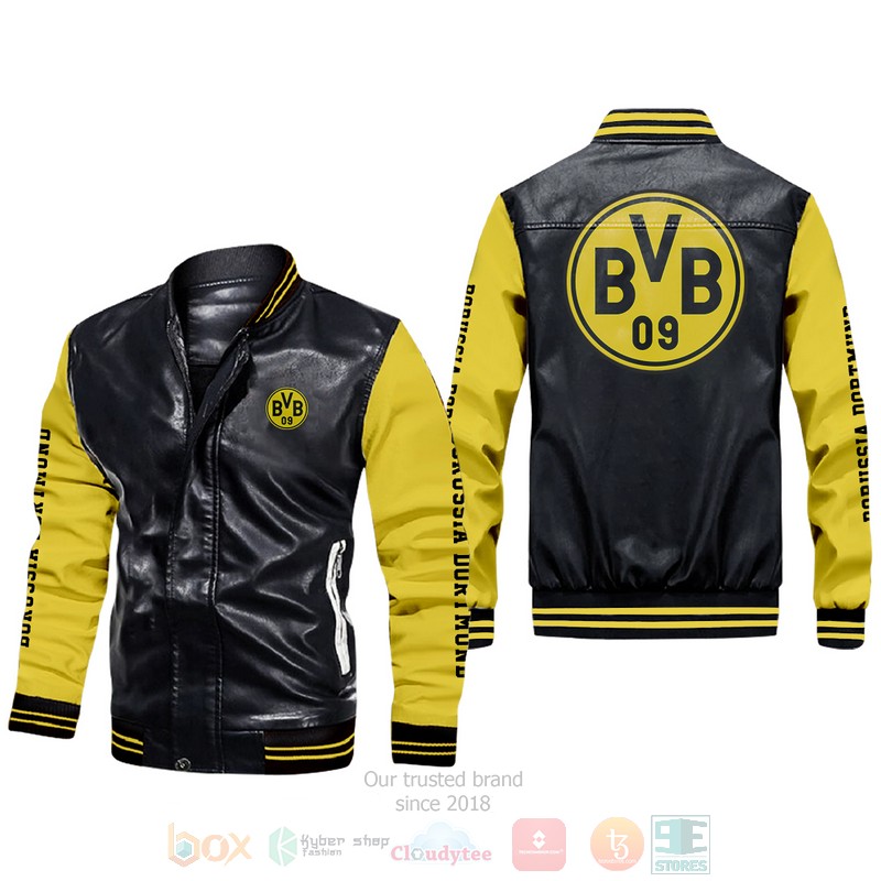 Borussia Dortmund Leather Bomber Jacket