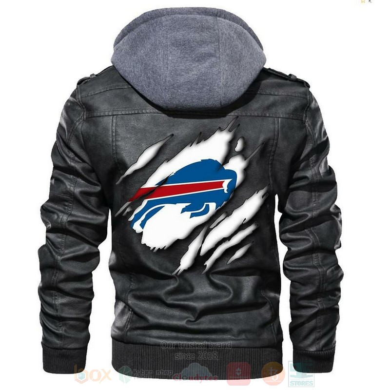 Buffalo Bills NFL Football Sons of Anarchy Black Motorcycle Leather Jacket