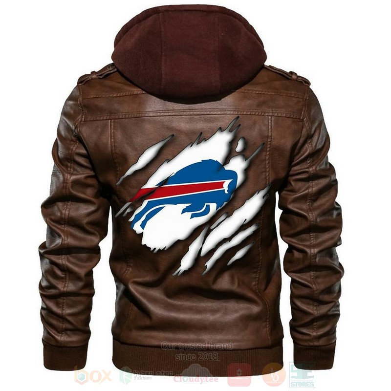 Buffalo Bills NFL Football Sons of Anarchy Brown Motorcycle Leather Jacket