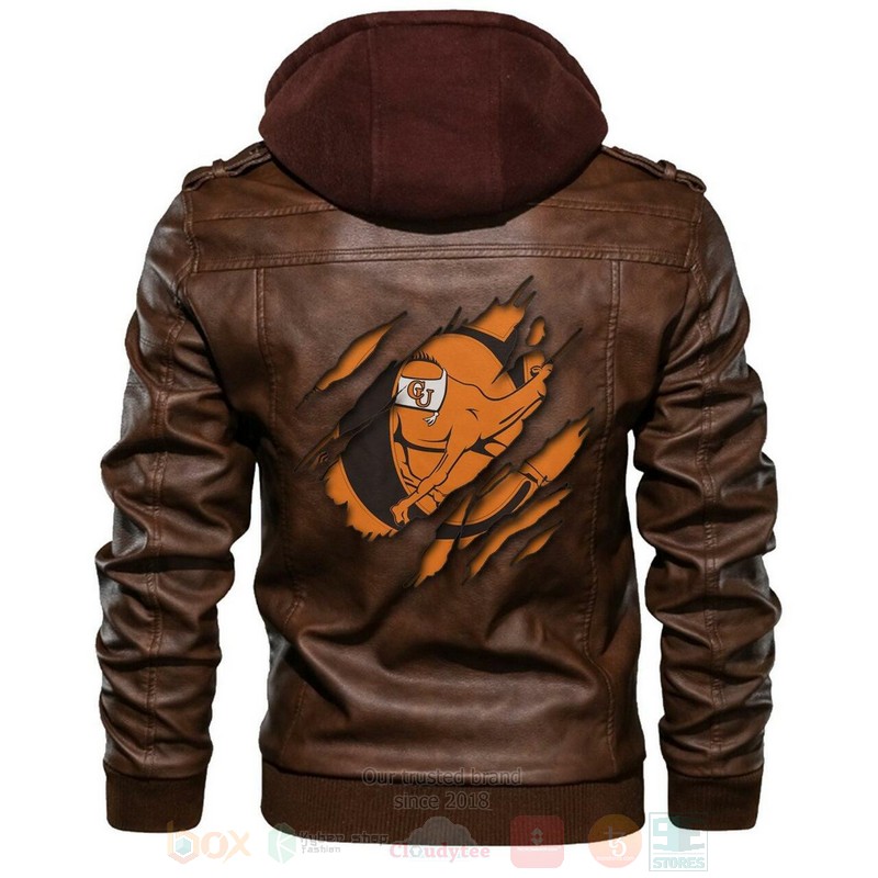 Campbell Fighting Camels NCAA Brown Motorcycle Leather Jacket