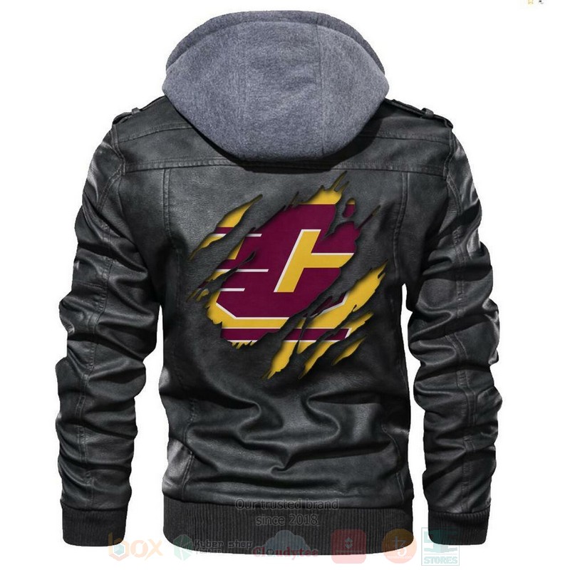 Central Michigan Chippewas NCAA Black Motorcycle Leather Jacket