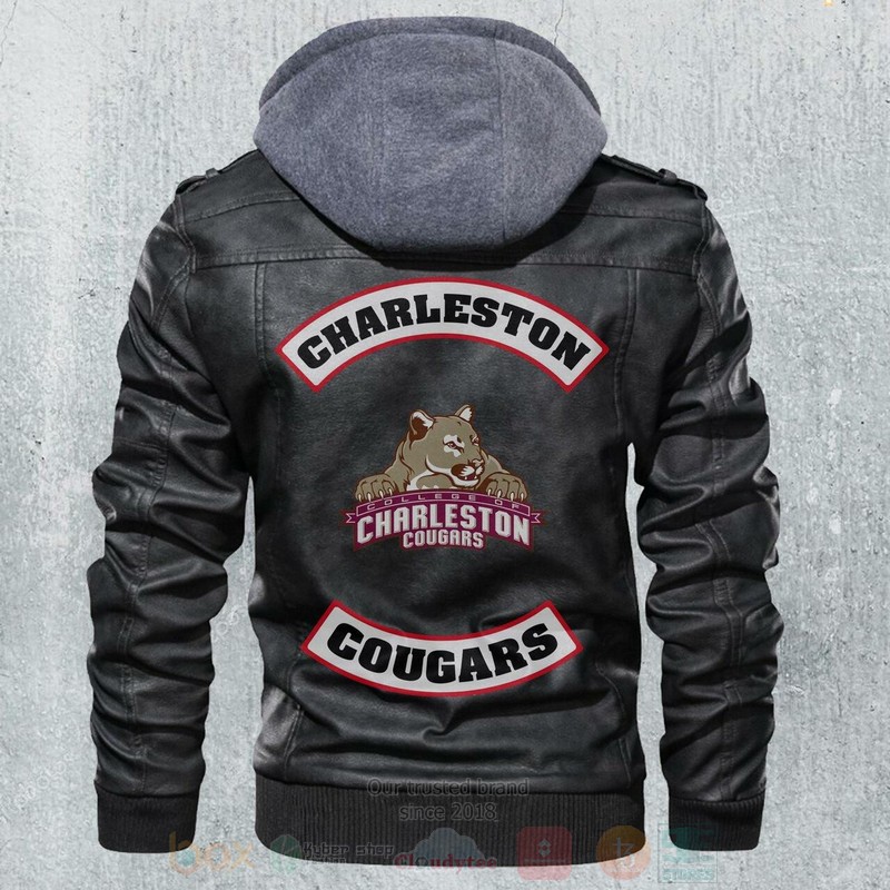 Charleston Cougars NCAA Football Motorcycle Leather Jacket
