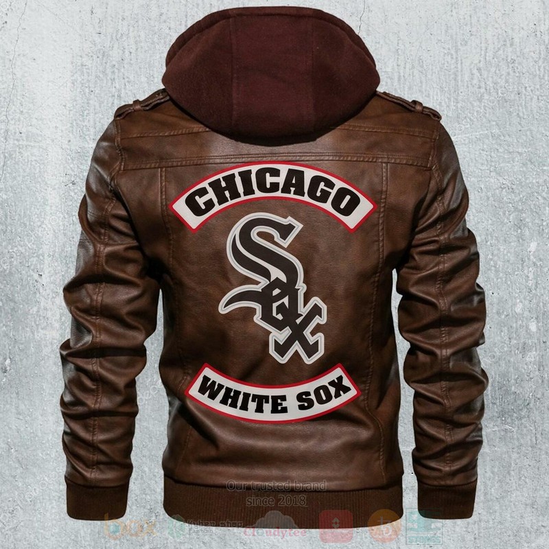 Chicago White Sox MLB Baseball Motorcycle Brwon Leather Jacket