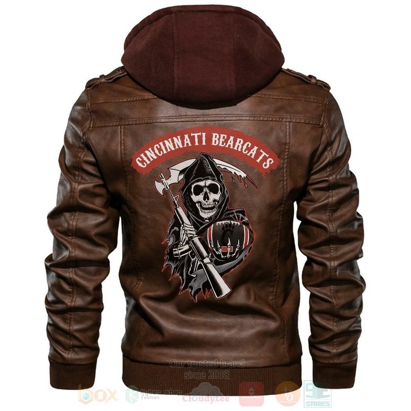 Cincinnati Bearcats NCAA Football Sons of Anarchy Brown Motorcycle Leather Jacket