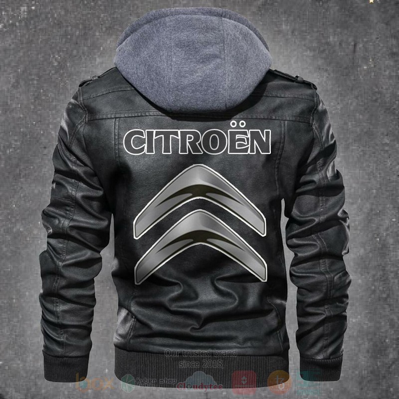Citroen Automobile Car Motorcycle Black Leather Jacket