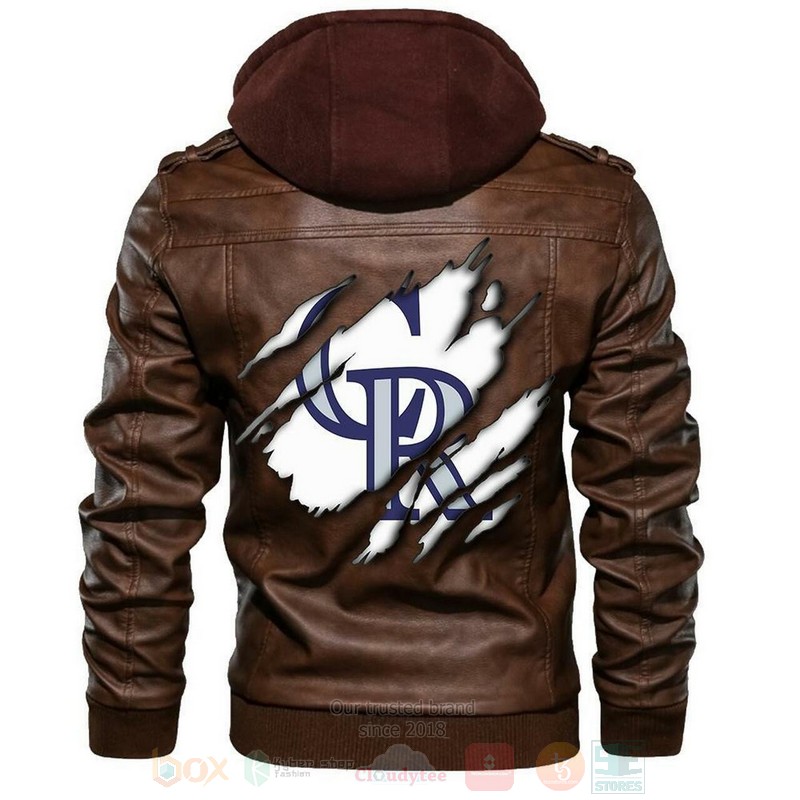 Colorado Rockies MLB Baseball Sons of Anarchy Brown Motorcycle Leather Jacket