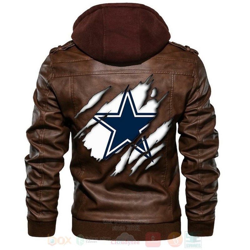Dallas Cowboys NFL Football Sons of Anarchy Brown Motorcycle Leather Jacket