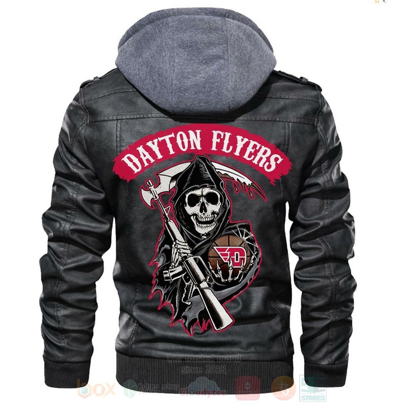 Dayton Flyers NCAA Basketball Sons of Anarchy Black Motorcycle Leather Jacket