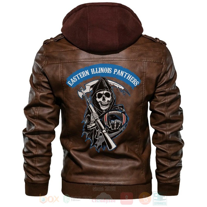 Eastern Illinois Panthers NCAA Football Sons of Anarchy Brown Motorcycle Leather Jacket