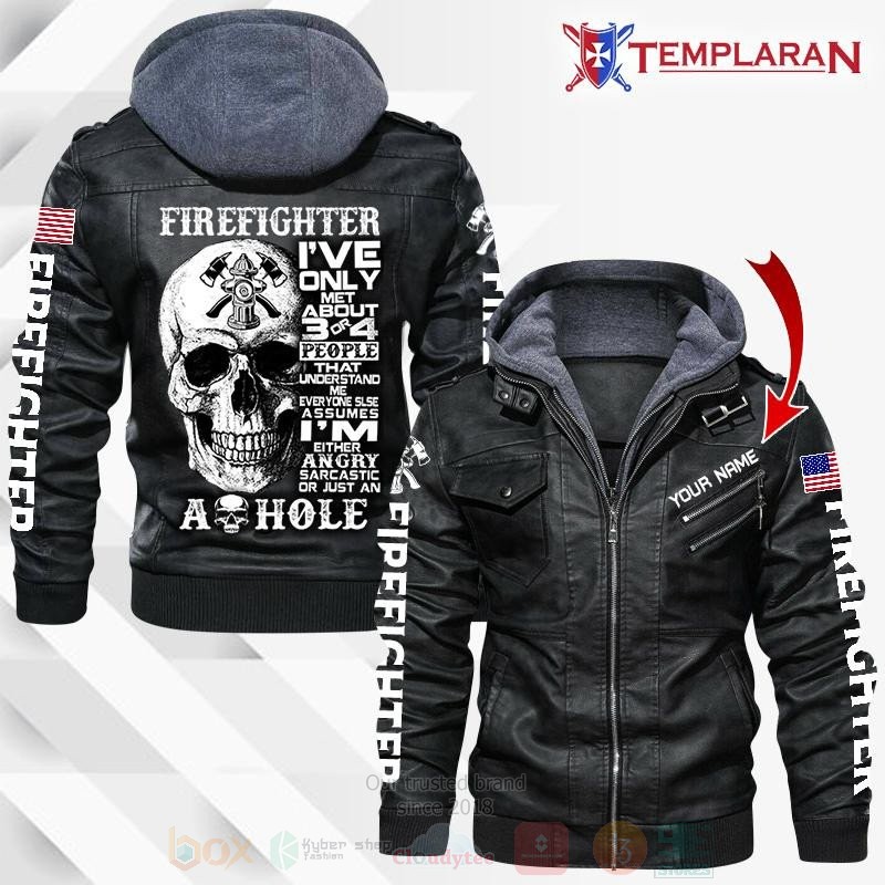 Firefighter Skull Leather Jacket