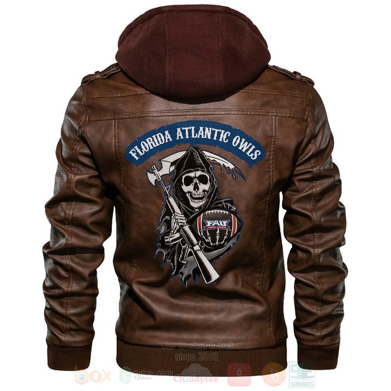 Florida Atlantic Owls NCAA Football Sons of Anarchy Brown Motorcycle Leather Jacket