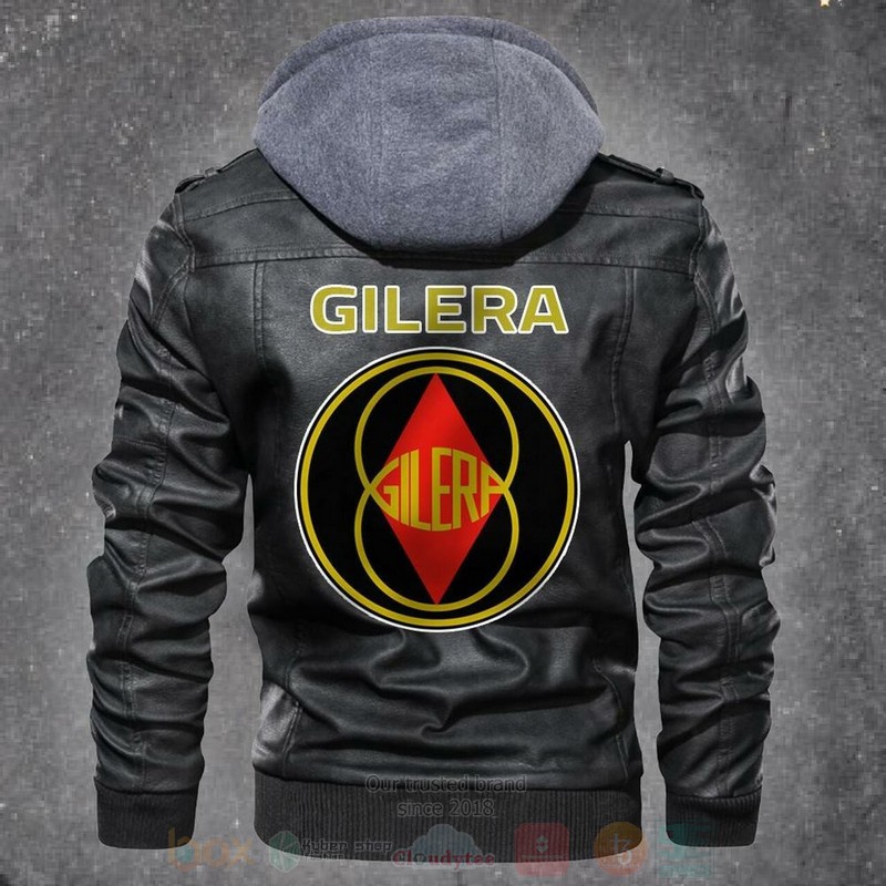 Gilera Black Motorcycle Leather Jacket