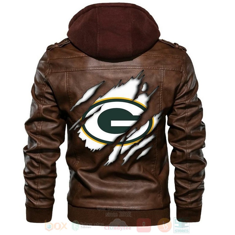Green Bay Packers NFL Football Sons of Anarchy Brown Motorcycle Leather Jacket