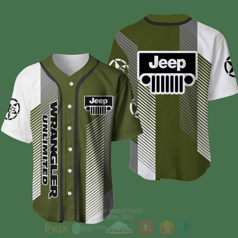 Jeep Wrangler Unlimited Green Army Baseball Shirt