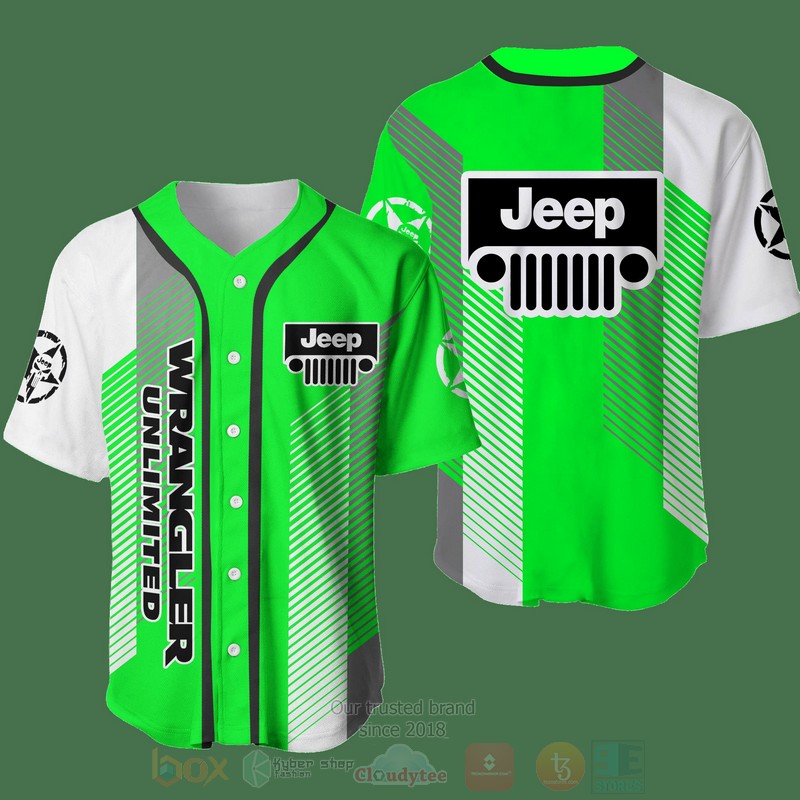 Jeep Wrangler Unlimited Green Baseball Shirt