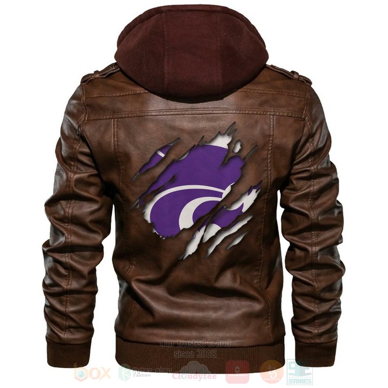 Kansas State Wildcats NCAA Brown Motorcycle Leather Jacket