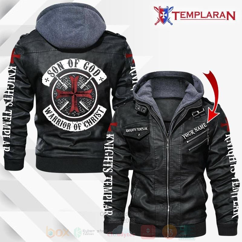 Knights Templar Custom Name Leather Jacket
