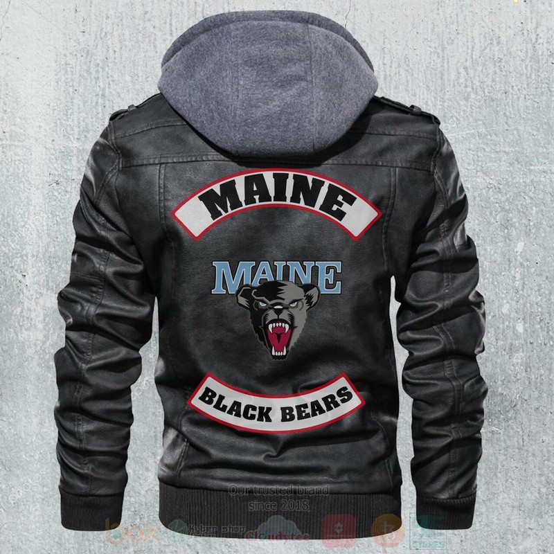 Maine Black Bears NCAA Football Motorcycle Leather Jacket