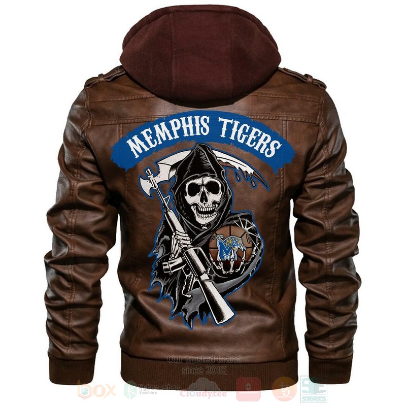 Memphis Tigers NCAA Basketball Sons of Anarchy Brown Motorcycle Leather Jacket