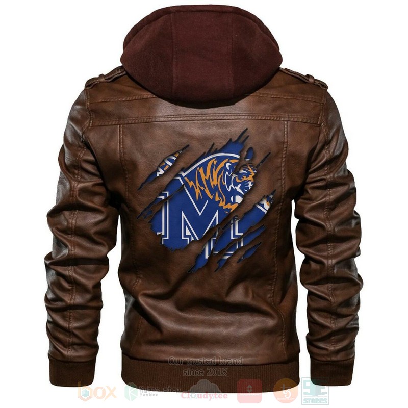 Memphis Tigers NCAA Brown Motorcycle Leather Jacket