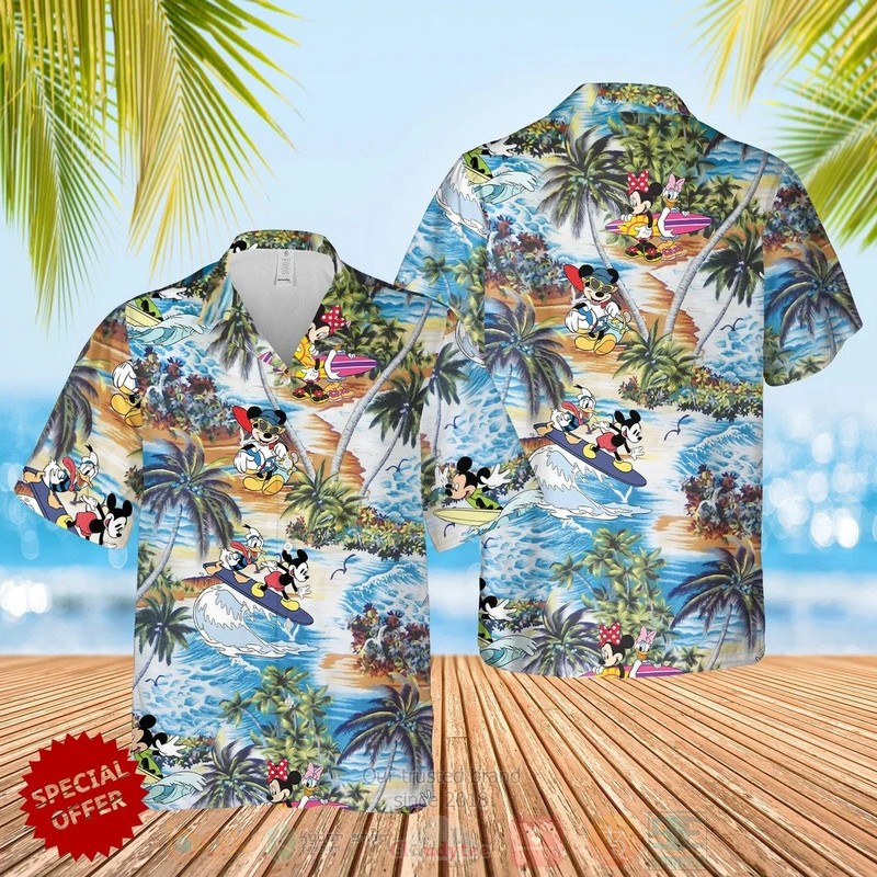 Mickey Mouse Minnie Mouse and Donald Duck Hawaiian Shirt