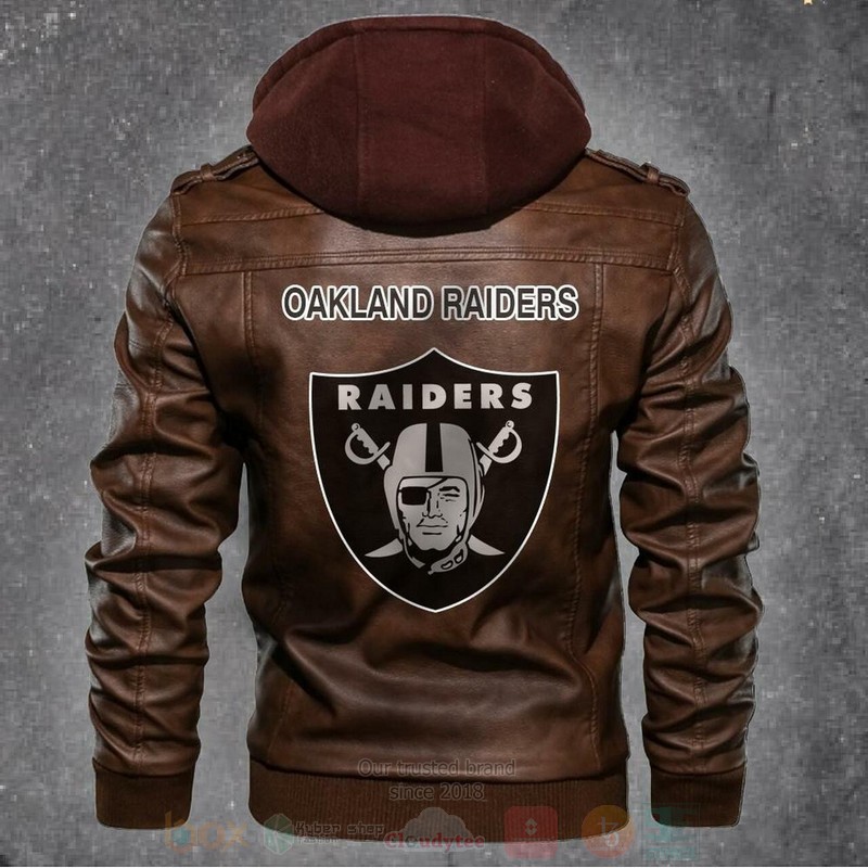 Oakland Raiders NFL Football Brown Motorcycle Leather Jacket