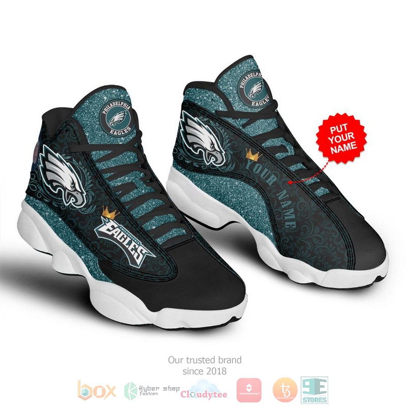 Personalized Philadelphia Eagles NFL Football custom Air Jordan 13 shoes
